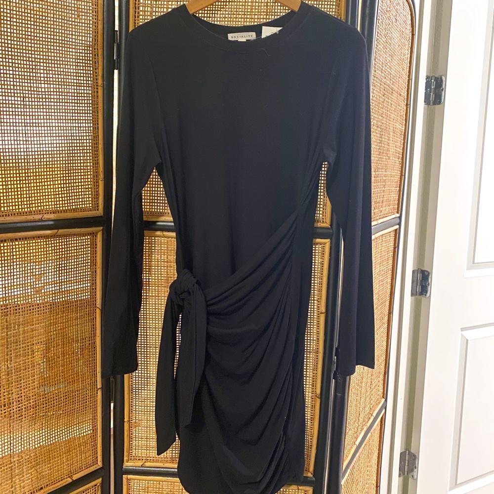 Black Side Tied Dress - Socialite - Size Med - New with tags